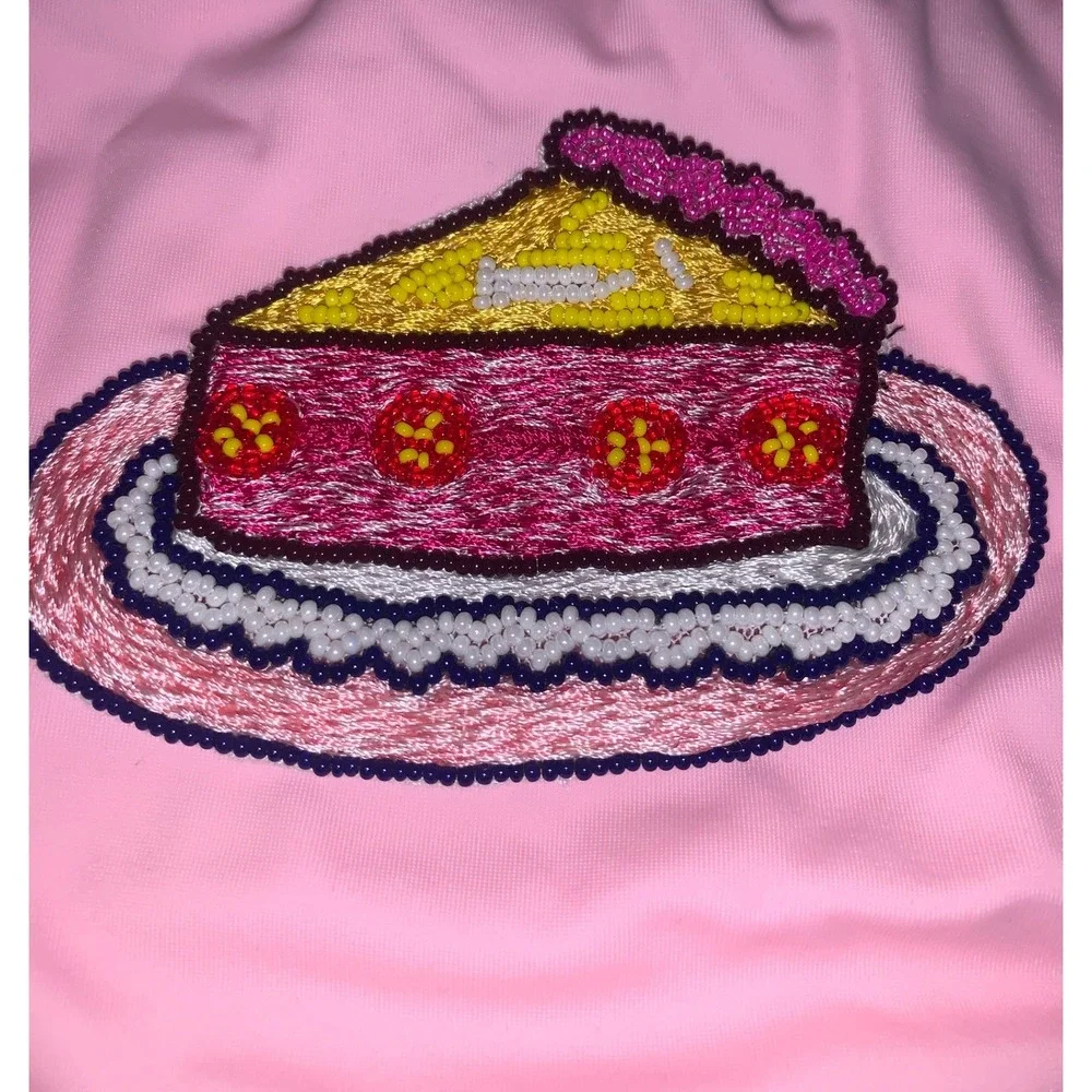 Lazoschmidl Adrian Cake Speedos Pink Embroidered Swim Briefs Small